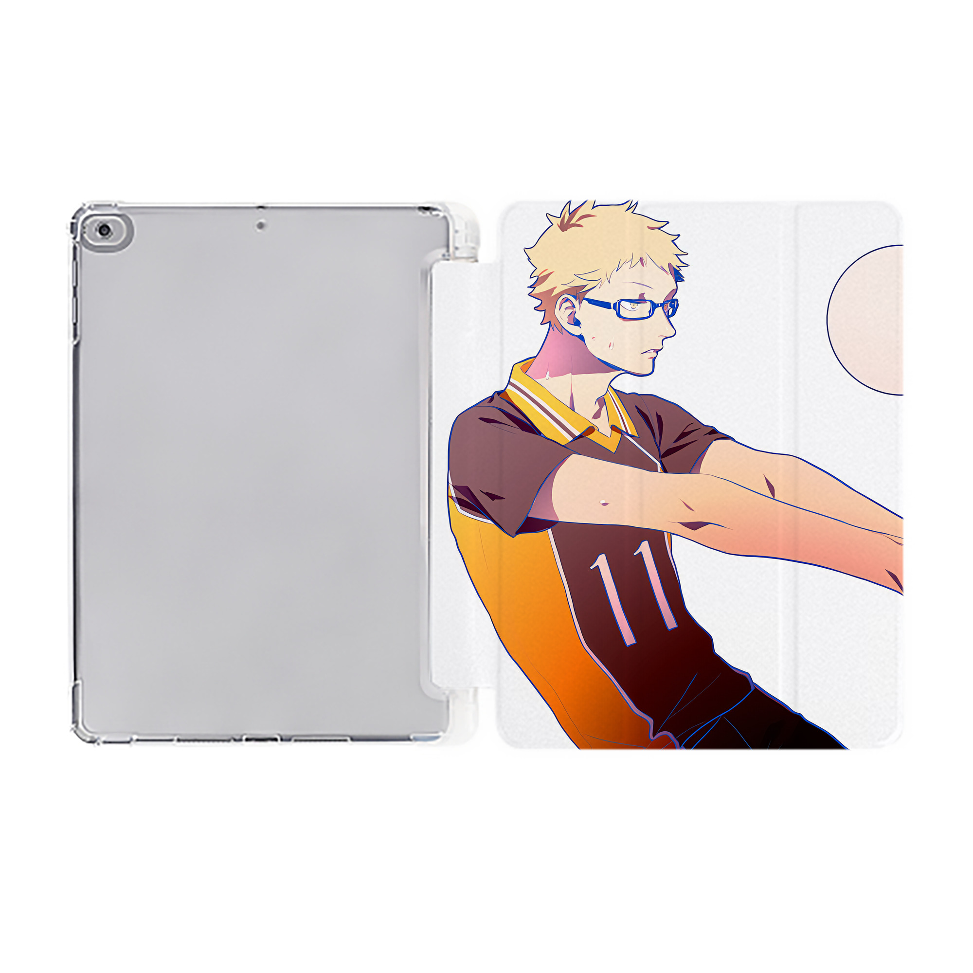 （画像用） ハイキュー!! Haikyu!! IPad ケース ペン収納付き 三つ折りスタンド PUレザー×シリコン 対応機種9.5/10.5/10.9インチ